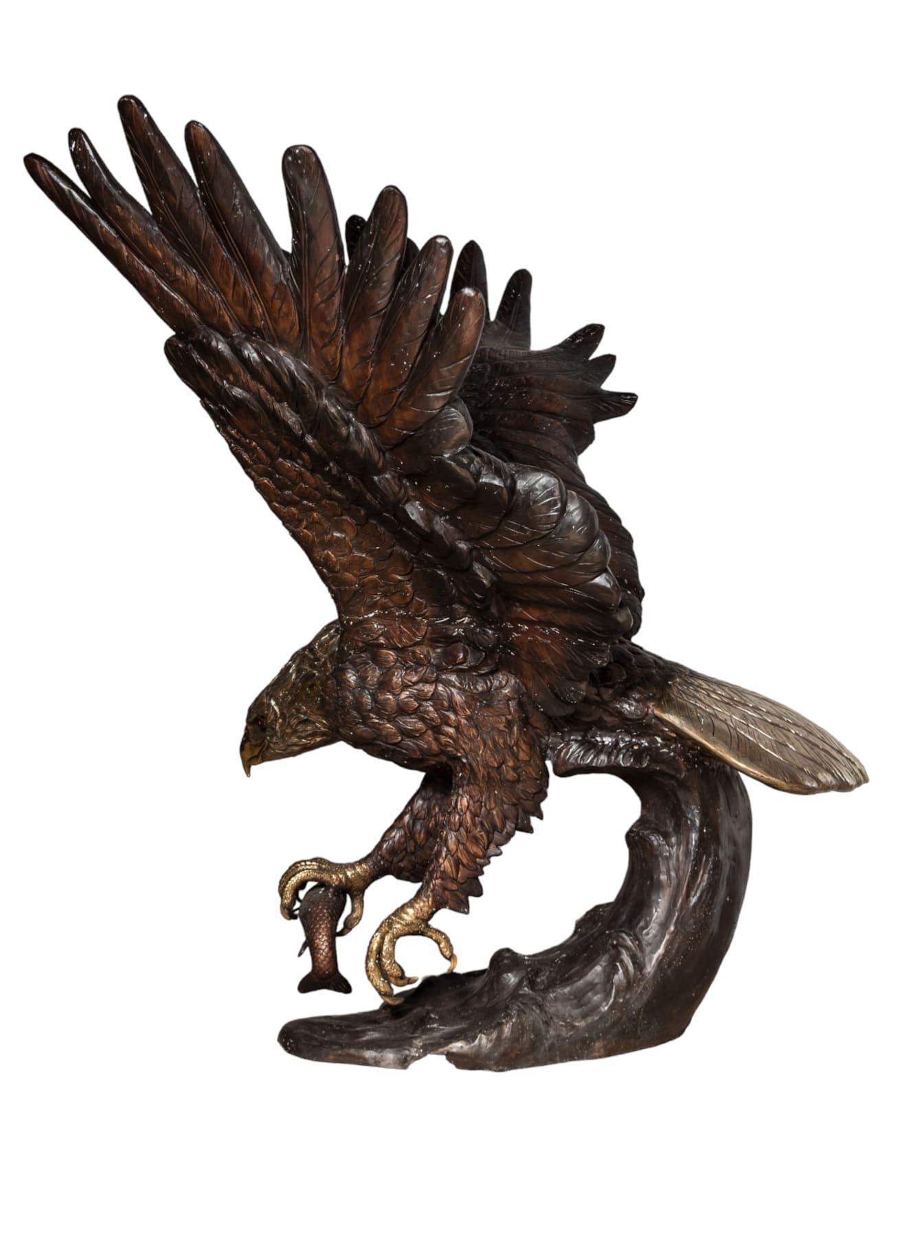 Monumental Bronze Eagle Statue For Sale 4