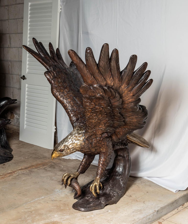 Monumental Bronze Eagle Statue For Sale at 1stDibs