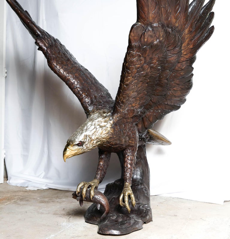 Monumental Bronze Eagle Statue For Sale at 1stDibs