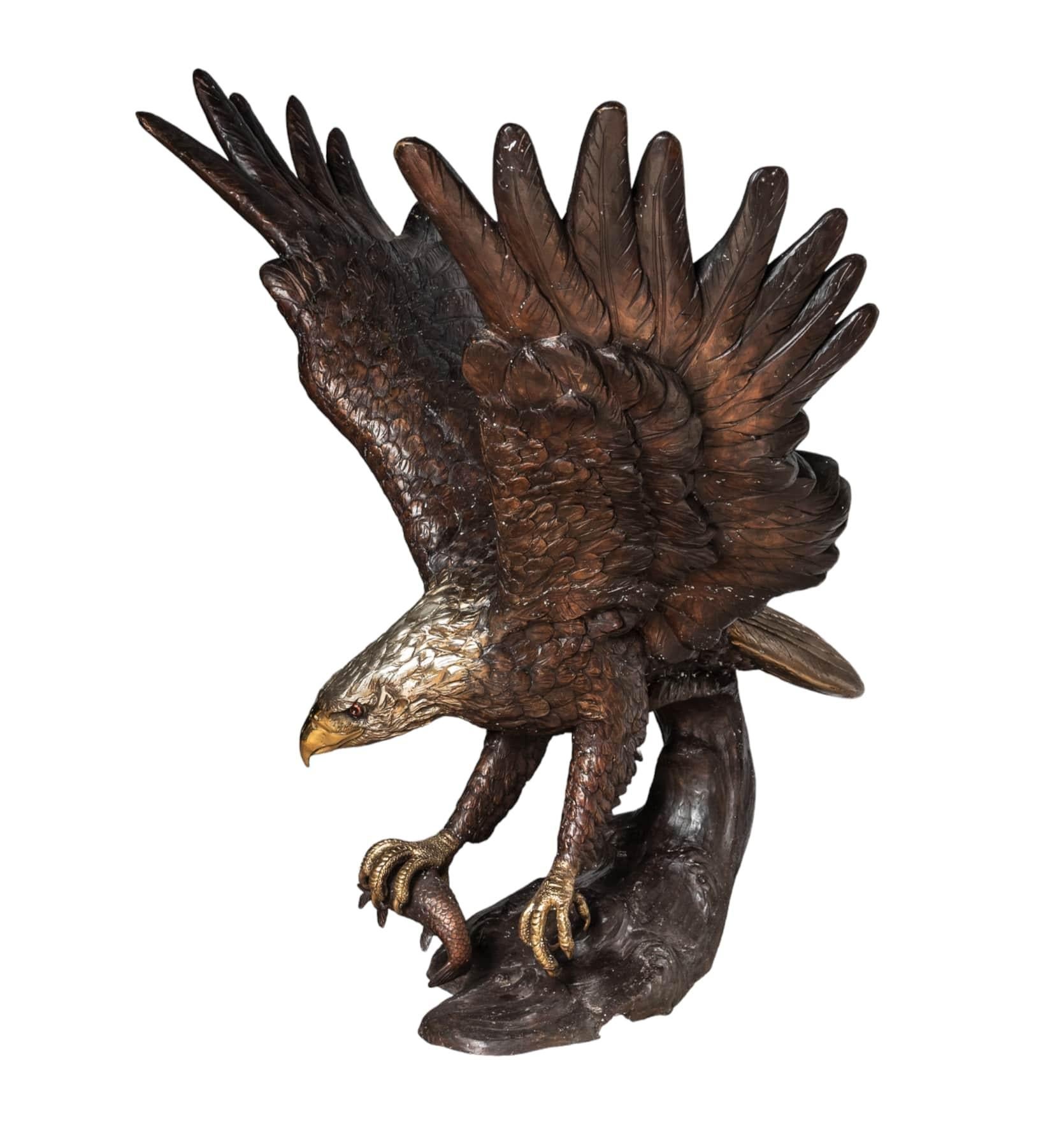 Late 20th Century Monumental Bronze Eagle Statue For Sale