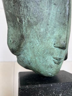 Monumental Bronze Head Sculpture - Filippa de Boer - 1980s