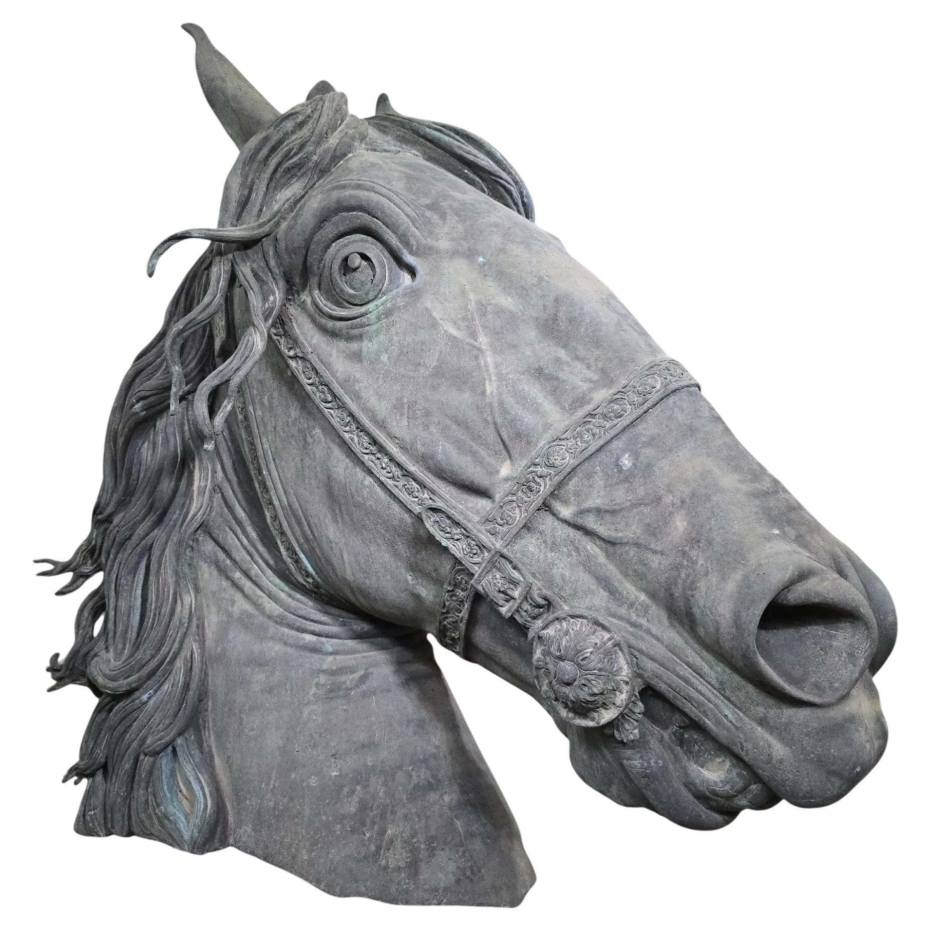 Scultura monumentale in bronzo con testa di cavallo - Fernando Sánchez Castillo (b. 1970) in vendita