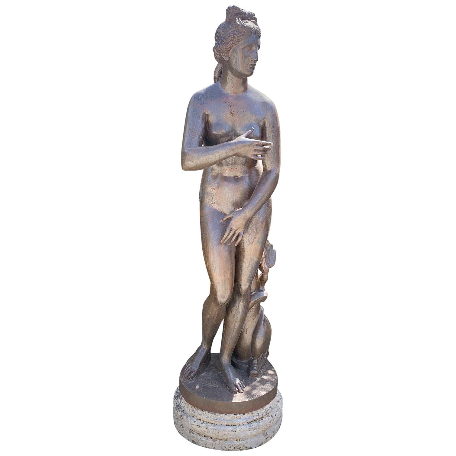 Monumental Bronze Iron Venus De Medici Statue For Sale