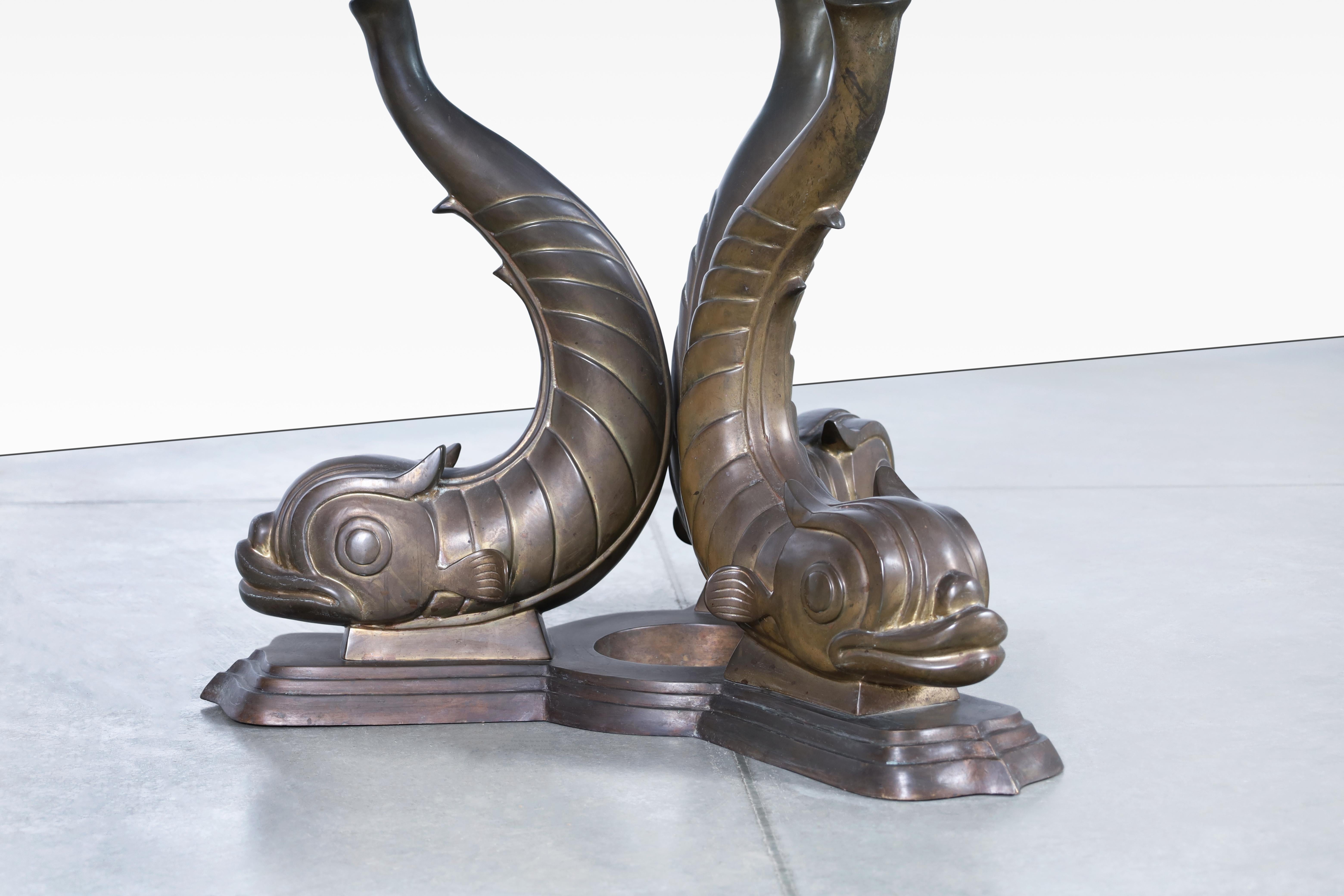 Monumental Bronze Koi Fish Dining Table For Sale 4