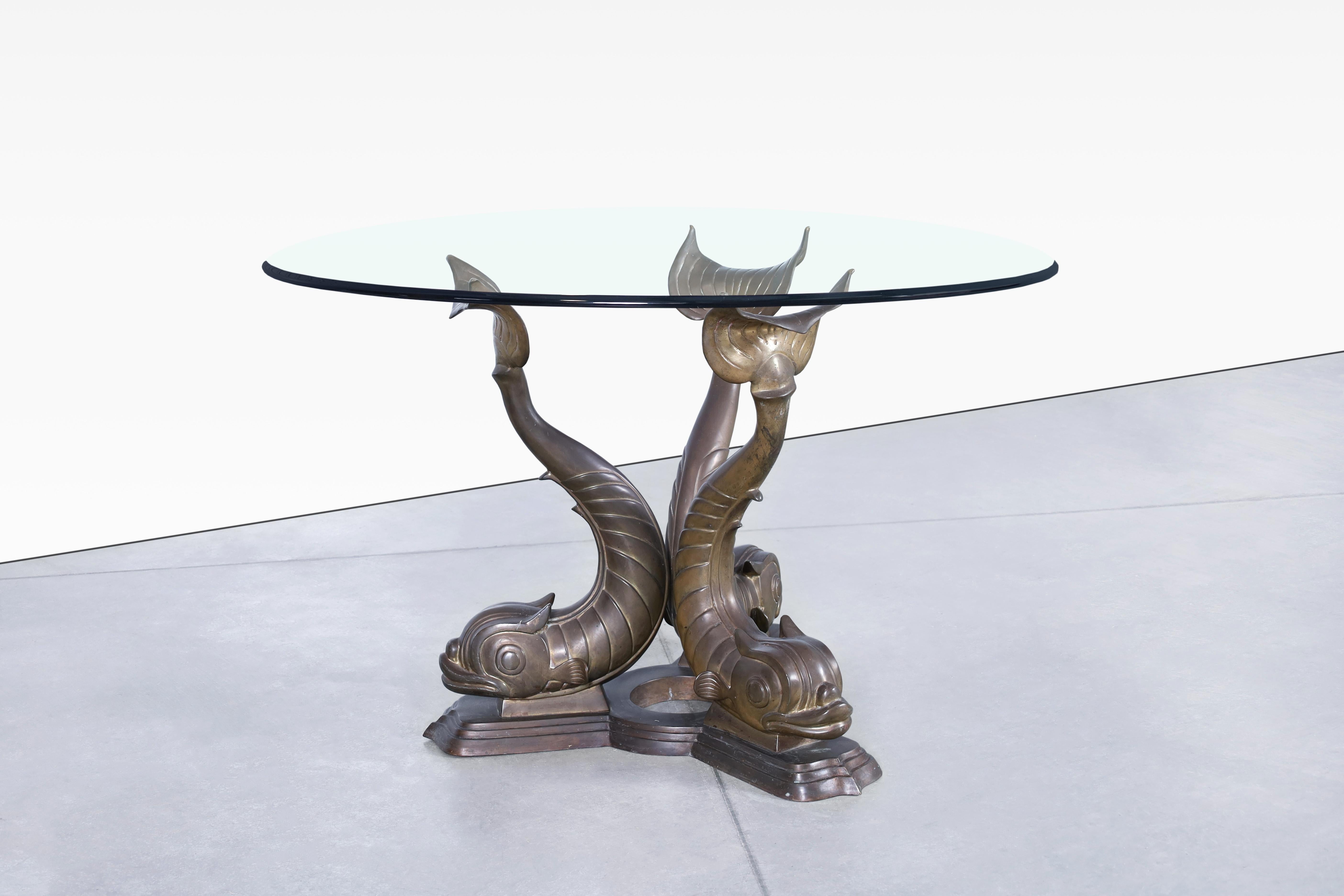 Monumental Bronze Koi Fish Dining Table For Sale 3