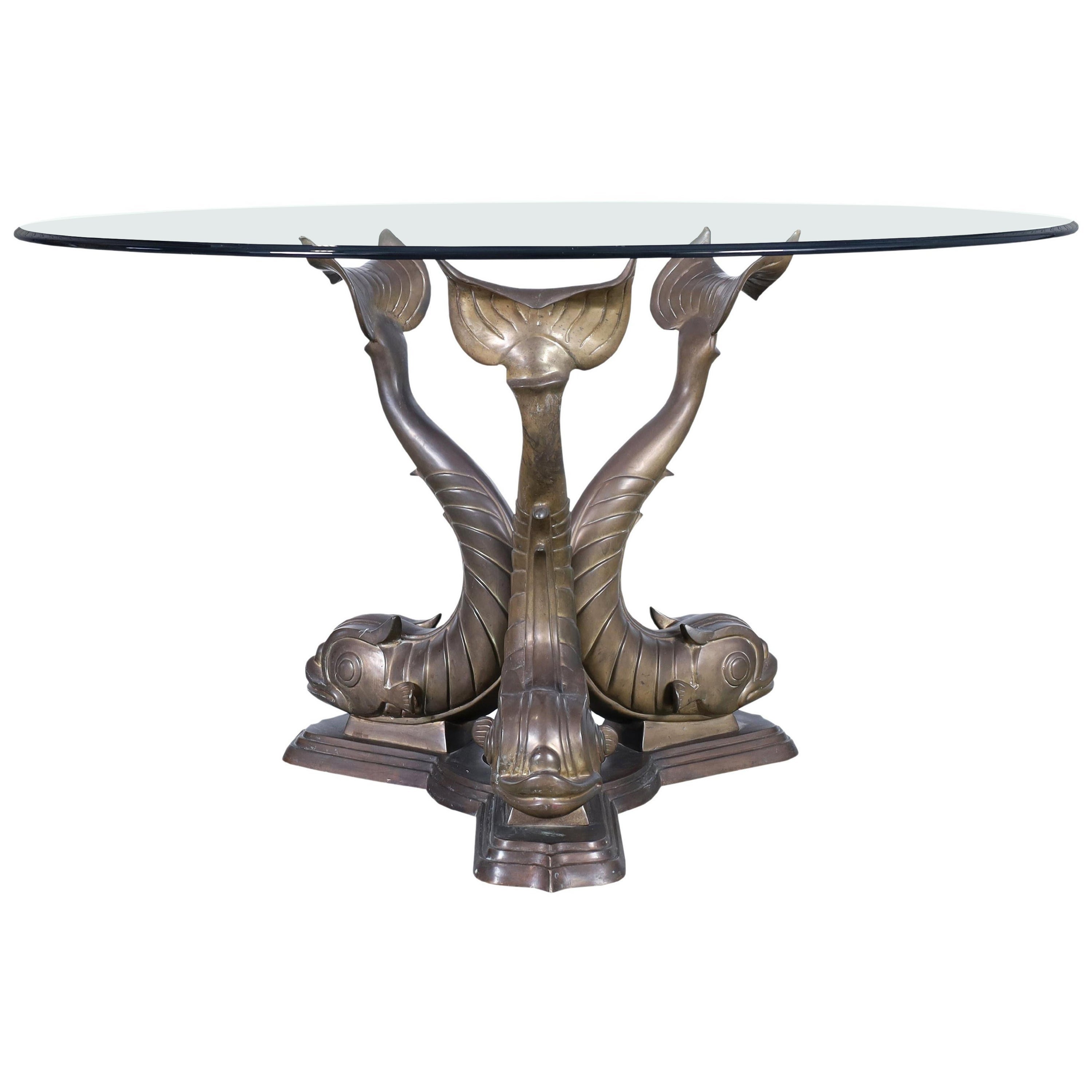 Monumental Bronze Koi Fish Dining Table