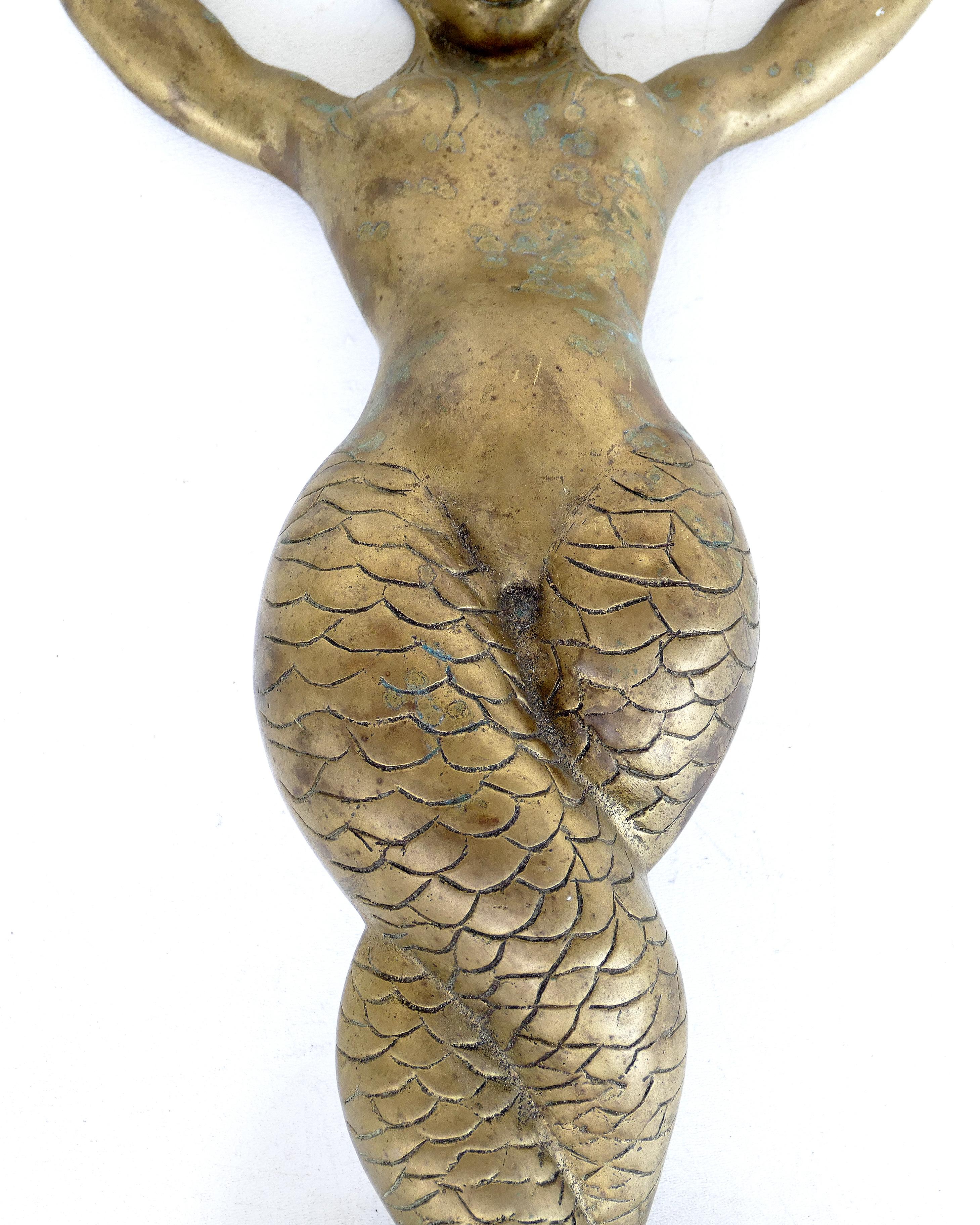 European Monumental Bronze Mermaid Handles or Door Knockers