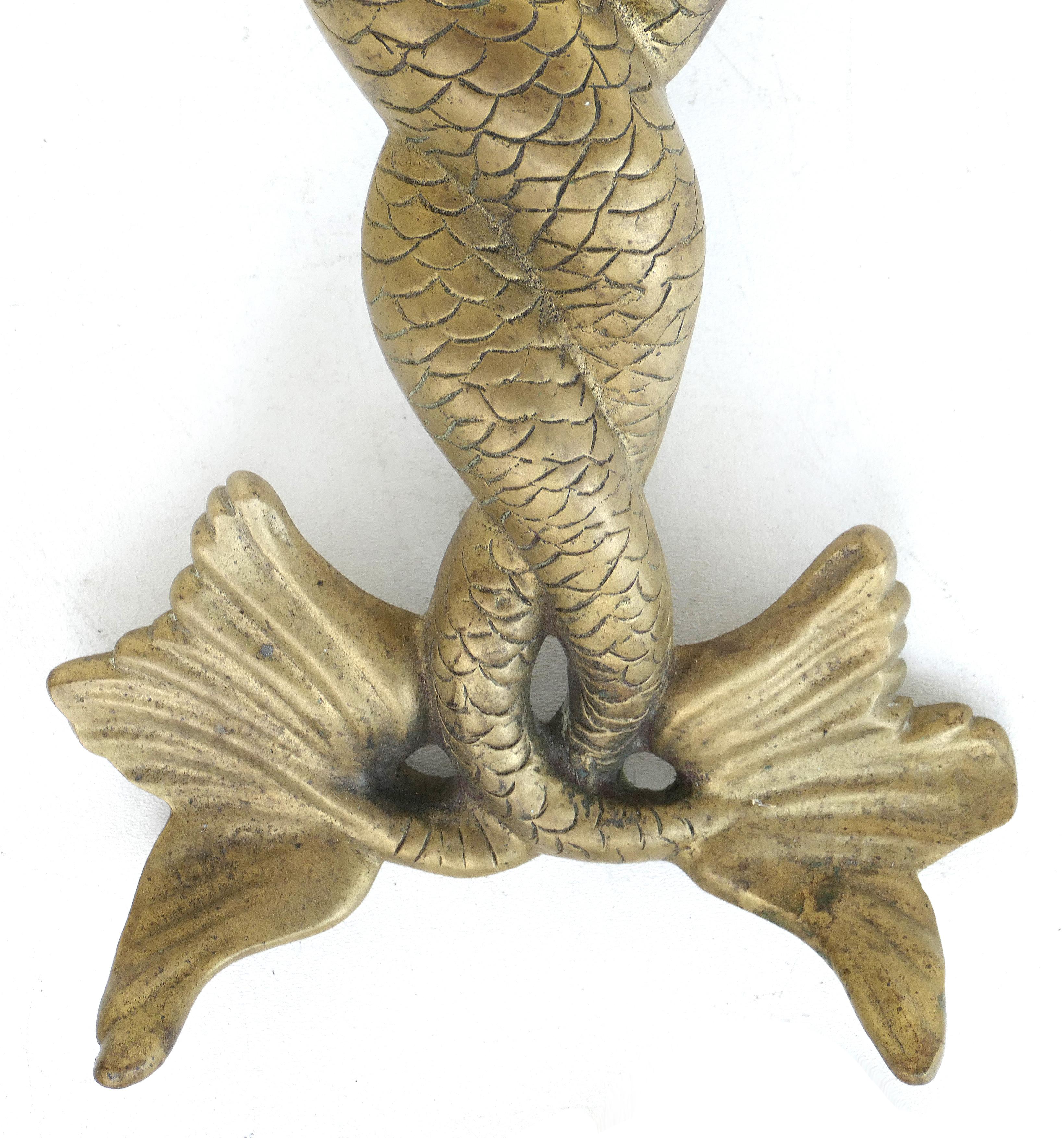 Cast Monumental Bronze Mermaid Handles or Door Knockers