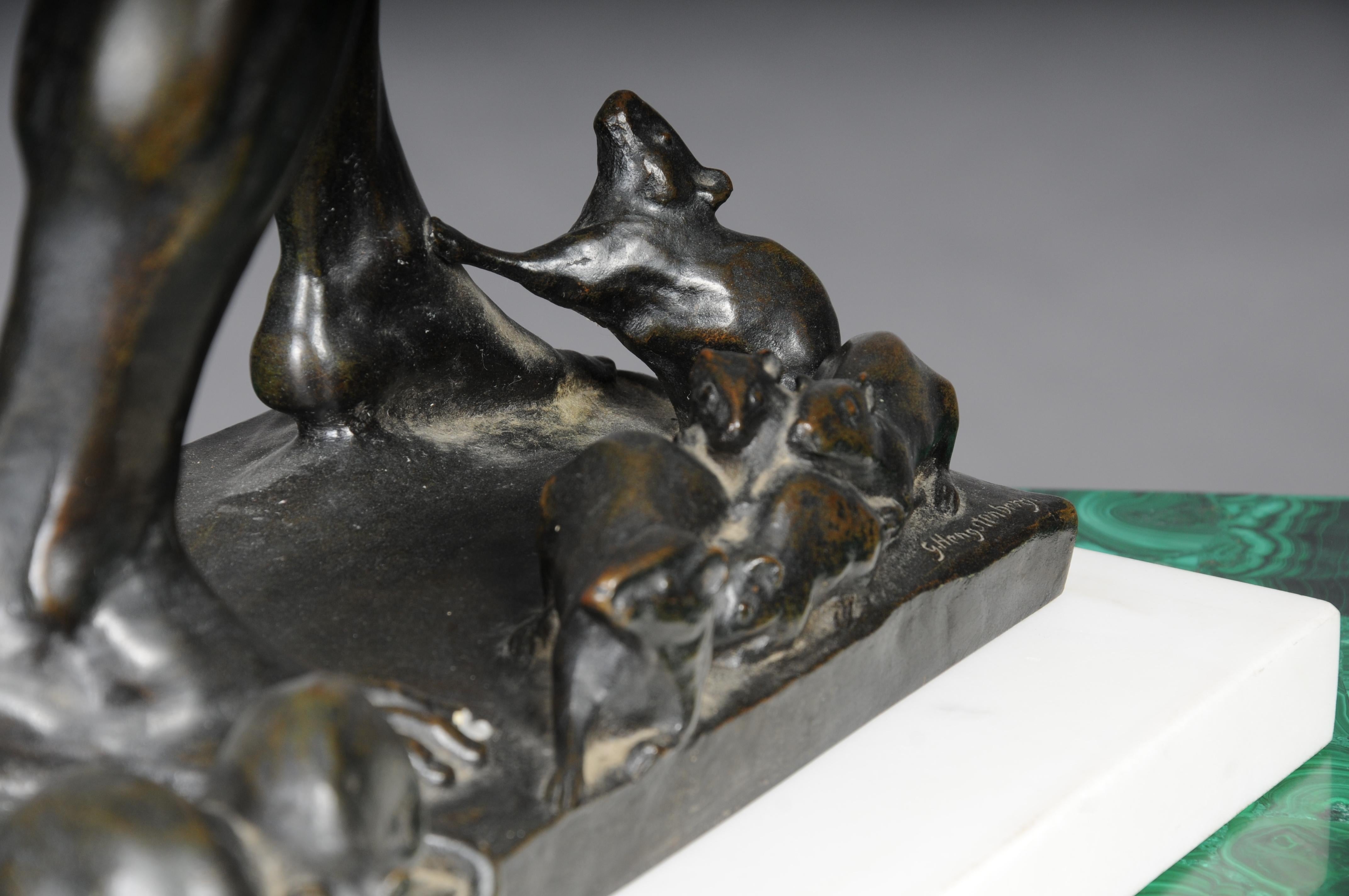 Escultura monumental de bronce, G. Hengstenberg  El flautista de Hamelin en venta 13