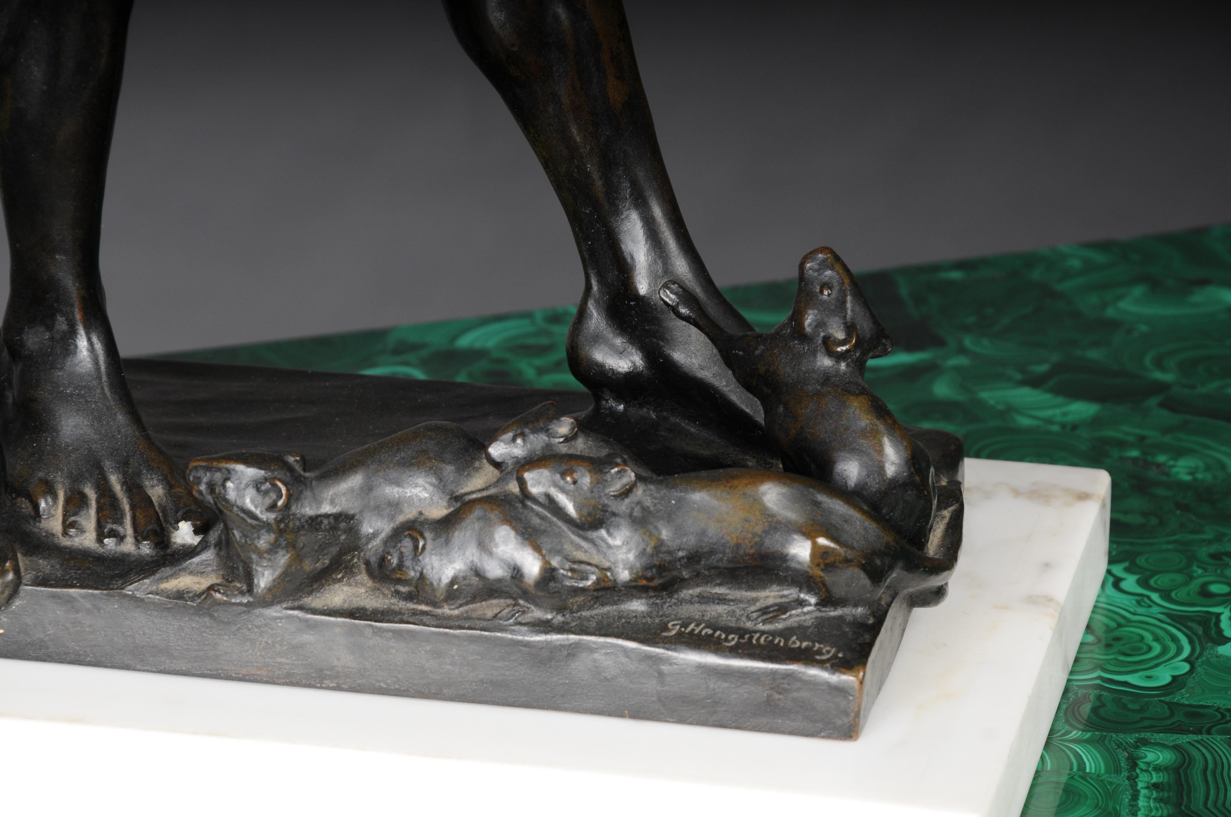 Escultura monumental de bronce, G. Hengstenberg  El flautista de Hamelin Bronce en venta