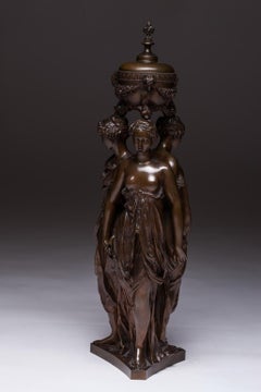 Monumental Bronze Sculpture Three Gracias, Ferdinand Barbedienne