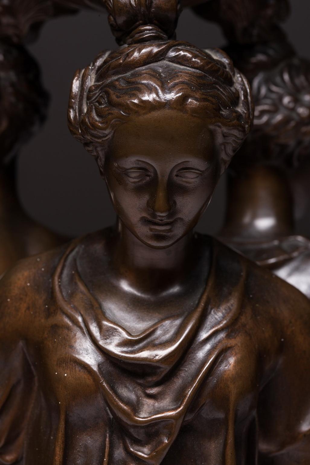 19th Century Monumental Bronze Sculpture Three Gracias, Ferdinand Barbedienne For Sale