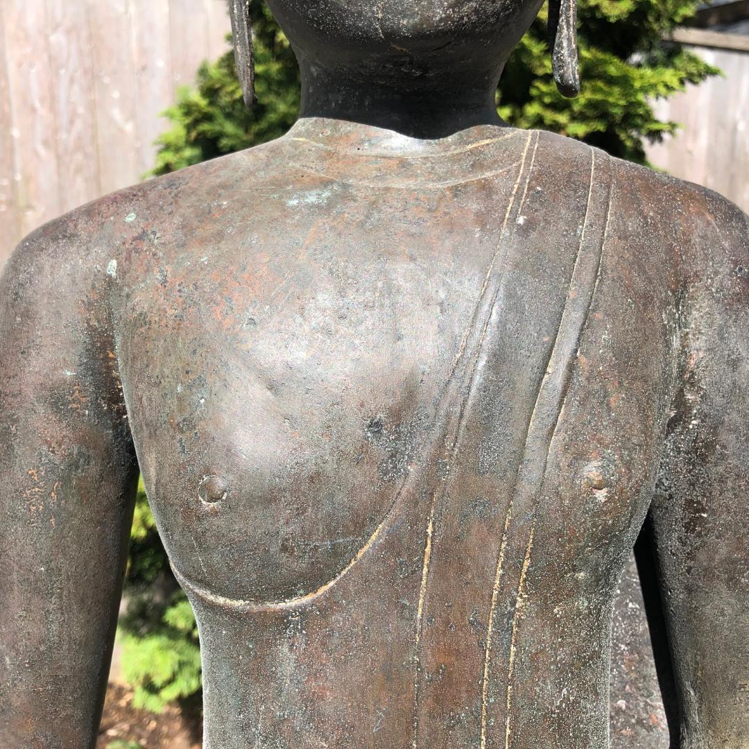 19th Century Monumental Bronze Seated Enlightenment Buddha, 33
