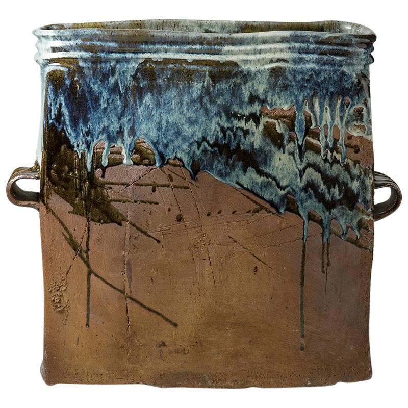 Monumental and rare floor vase by Belgian artist Pierre Culot, circa 1970.

Beautiful stoneware ceramic blue glaze.

Signed under the base.

Dimensions: 66 x 75 x 20 cm.