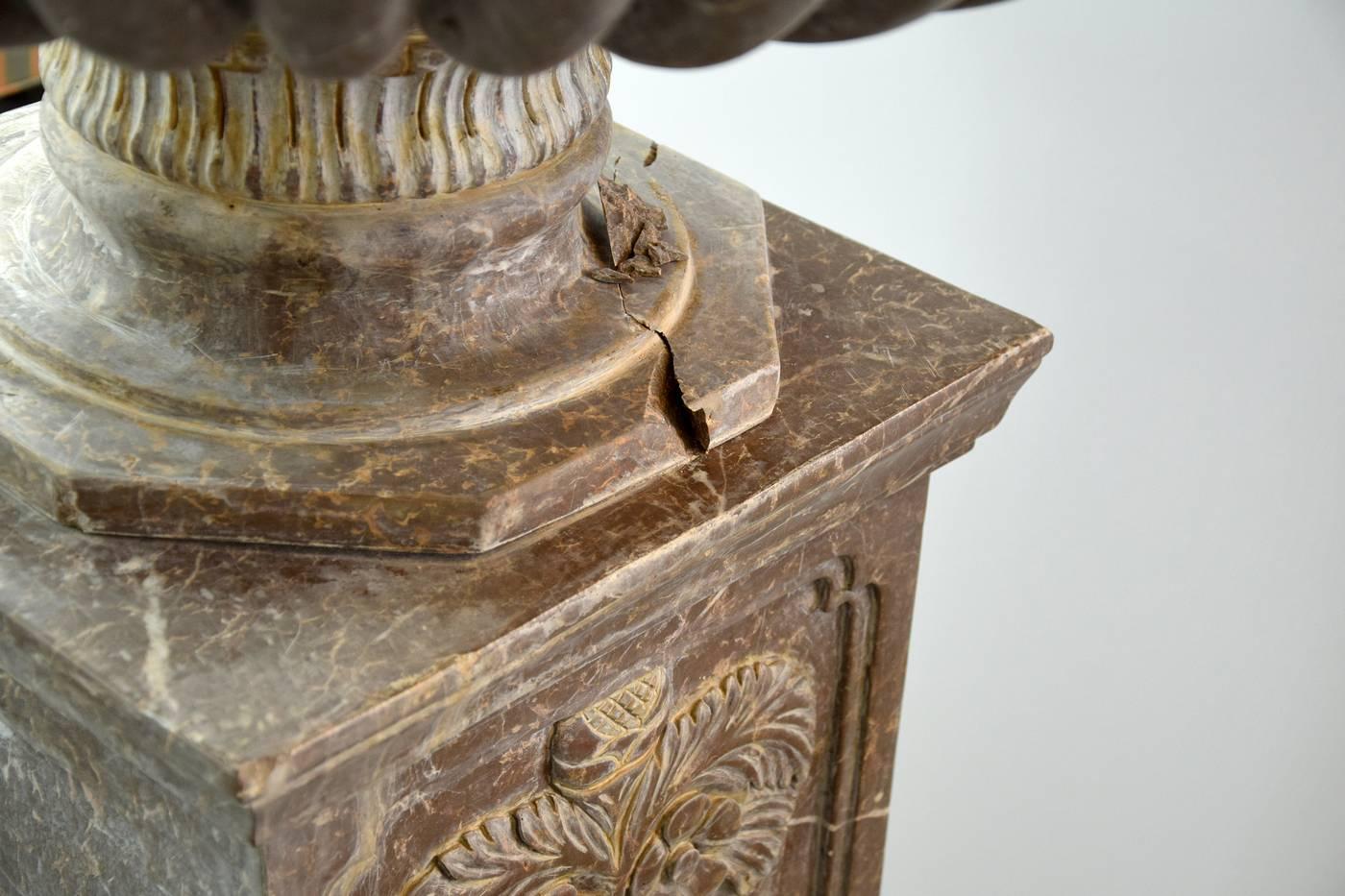 20th Century Monumental Brown Marble Planter For Sale