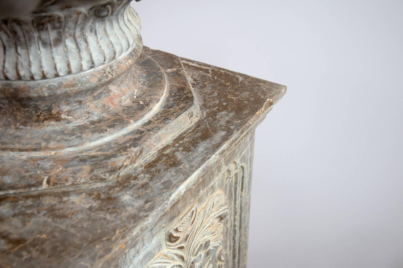 Monumental Brown Marble Planter For Sale 1