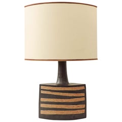 Monumental Bruno Gambone Glazed Ceramic Earthenware Table Lamp, Italy, 1970s