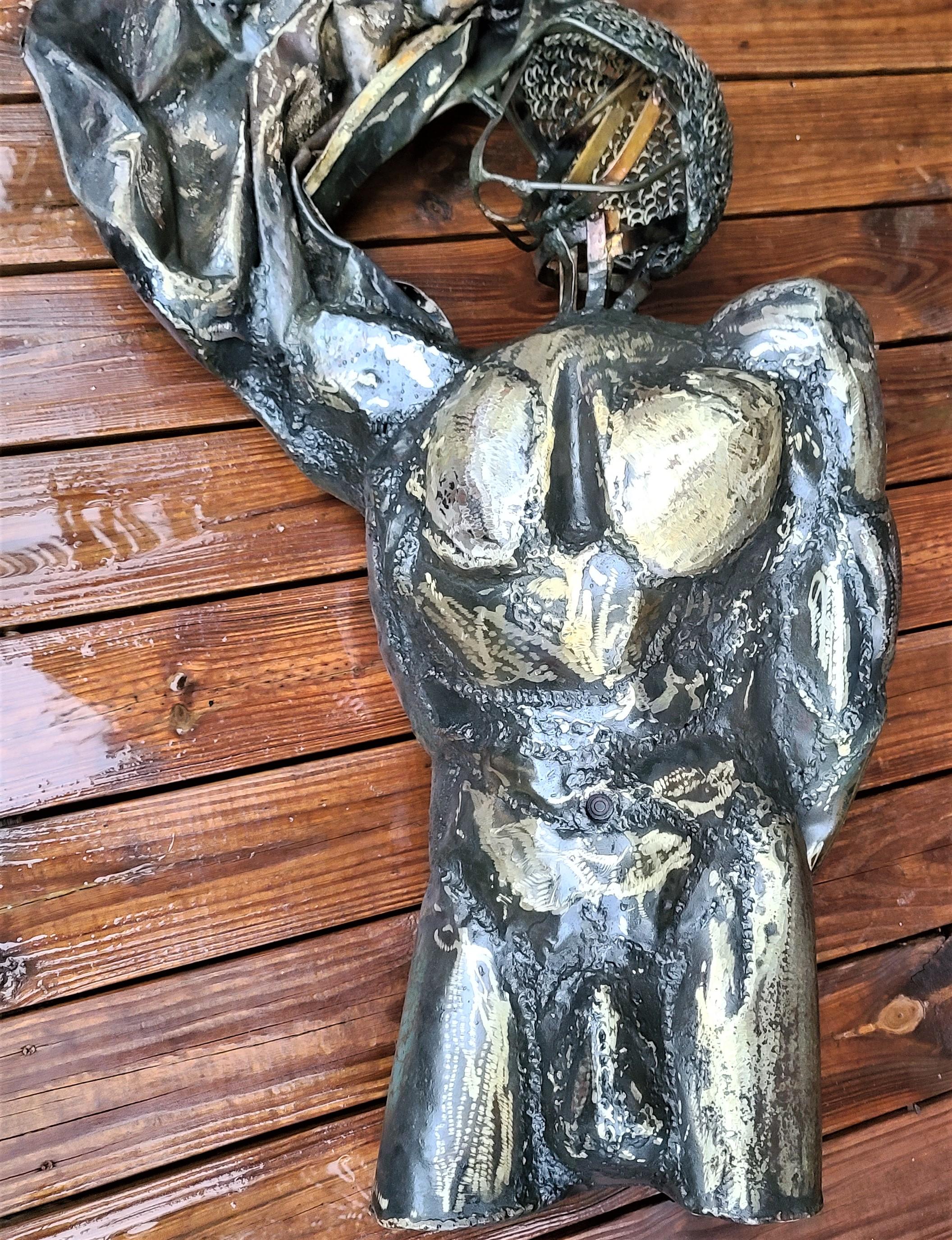 Monumental Brutalist Icarus Metal Sculpture by Dewey Smith For Sale 6