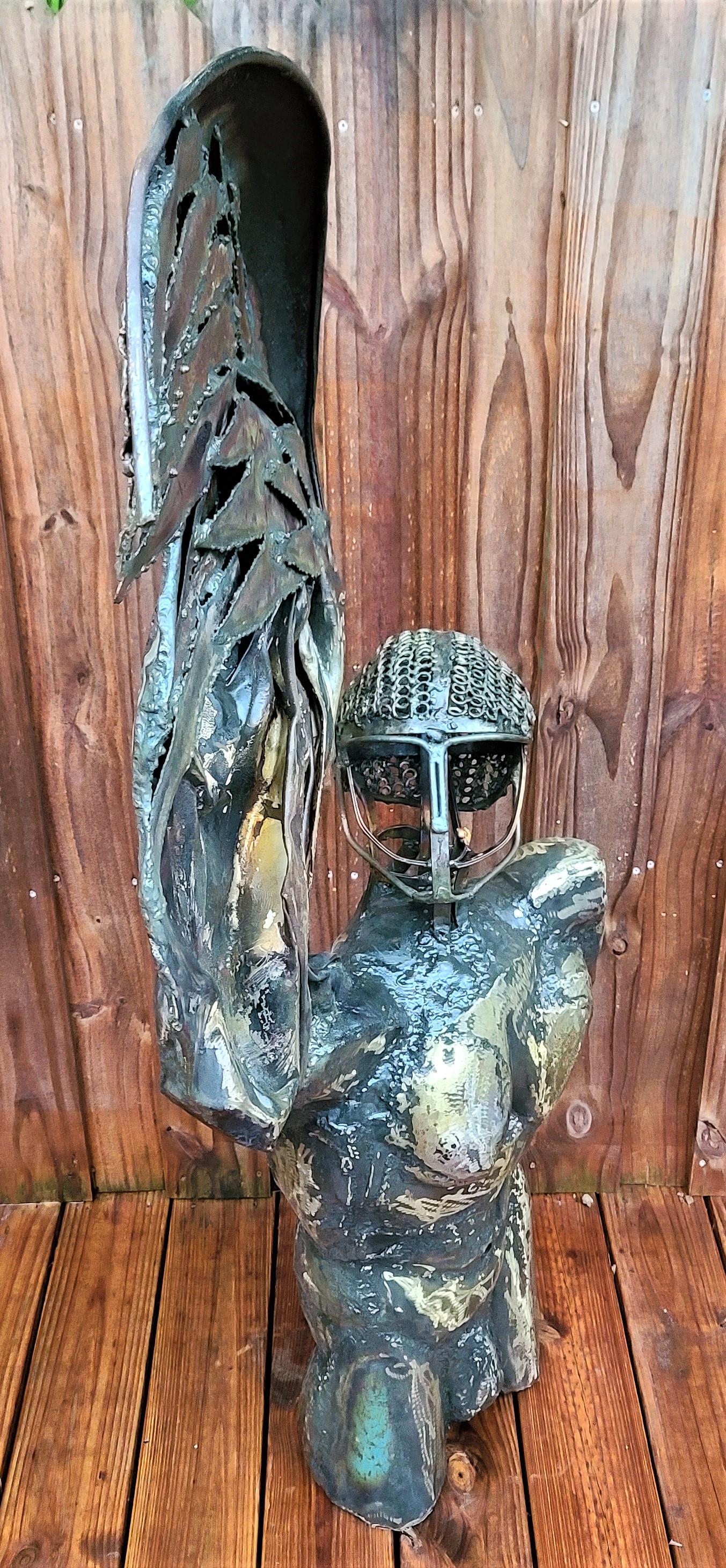 Monumental Brutalist Icarus Metal Sculpture by Dewey Smith In Good Condition For Sale In Lake Worth, FL