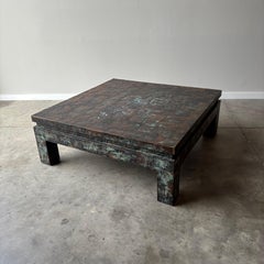 Monumental Brutalist Brass Patchwork Coffee Table
