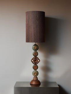 Monumental Brutalist Ceramic Table Lamp by Bernard Rooke, England, 1970s