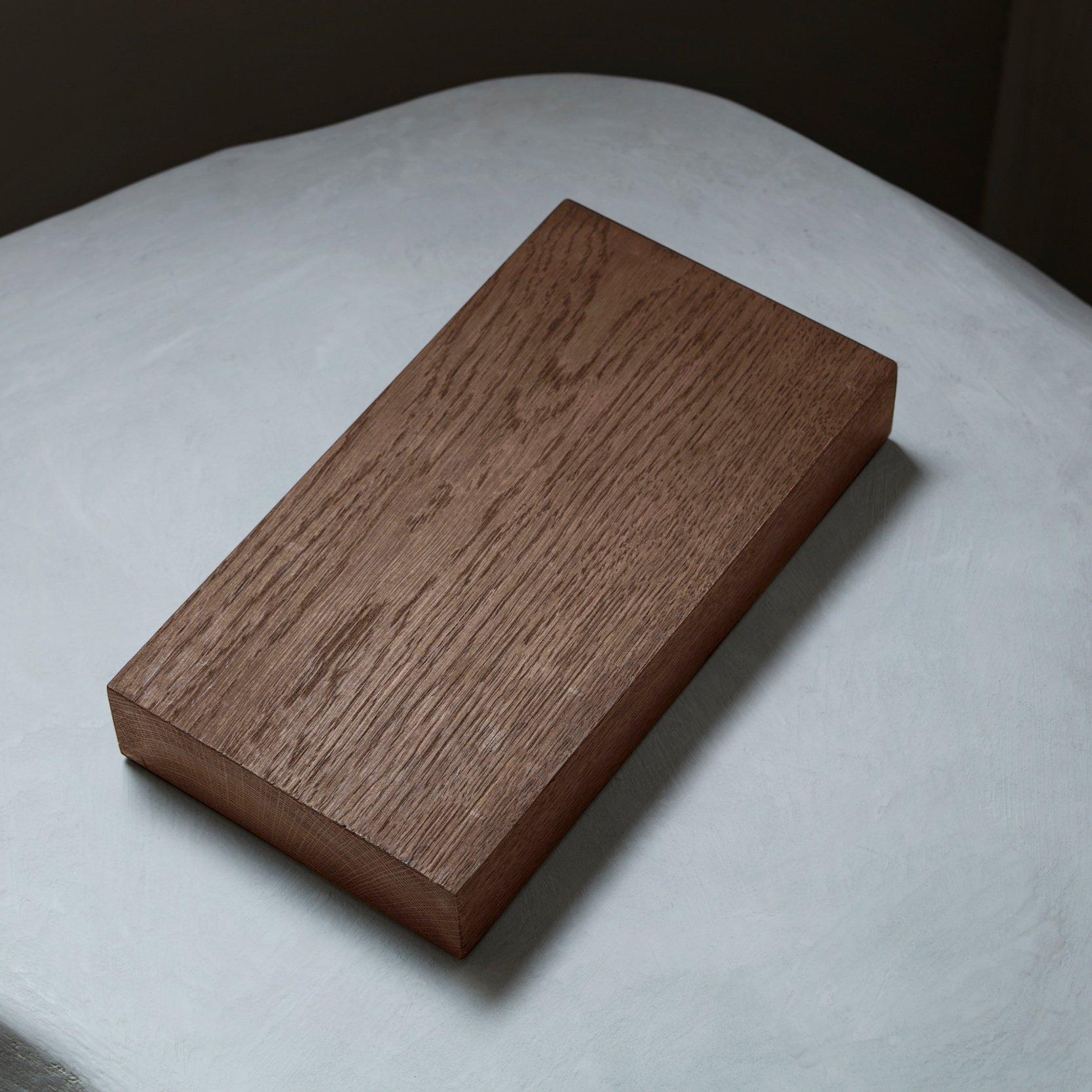 Monumental brutalist Solid Oak Wooden Brut Slim Dining Table For Sale 2