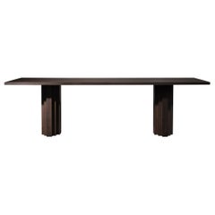 Tavolo da pranzo brutalista monumentale in legno massiccio di Oak Brut Slim