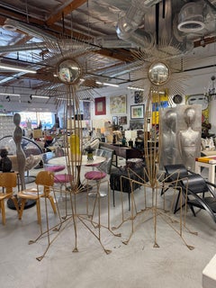 Monumental Brutalist Starburst Mirror 9 Foot Tall Sculptures