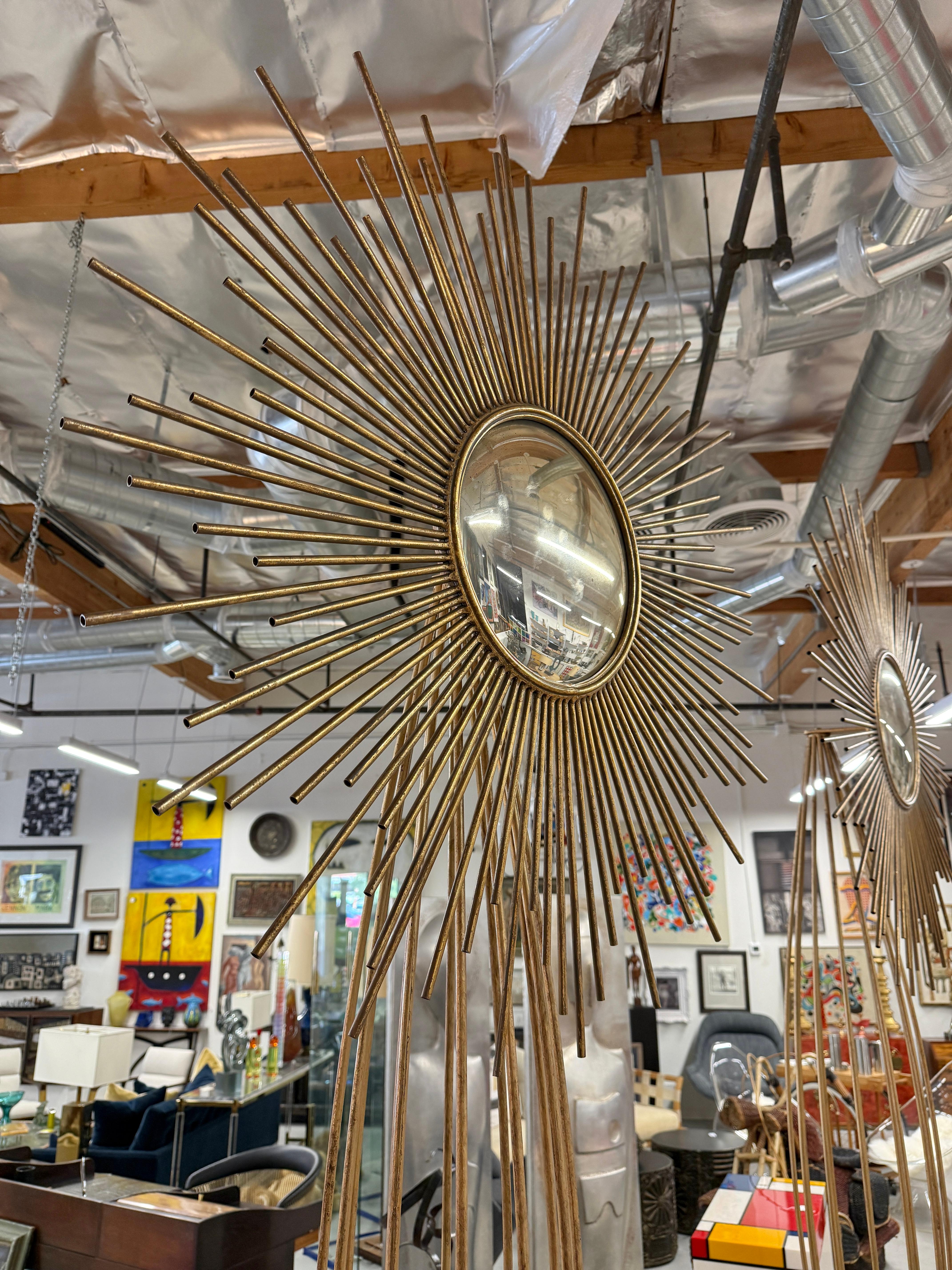 Monumental Brutalist Starburst Spiegel 9 Fuß hoch Skulpturen (Handgefertigt) im Angebot