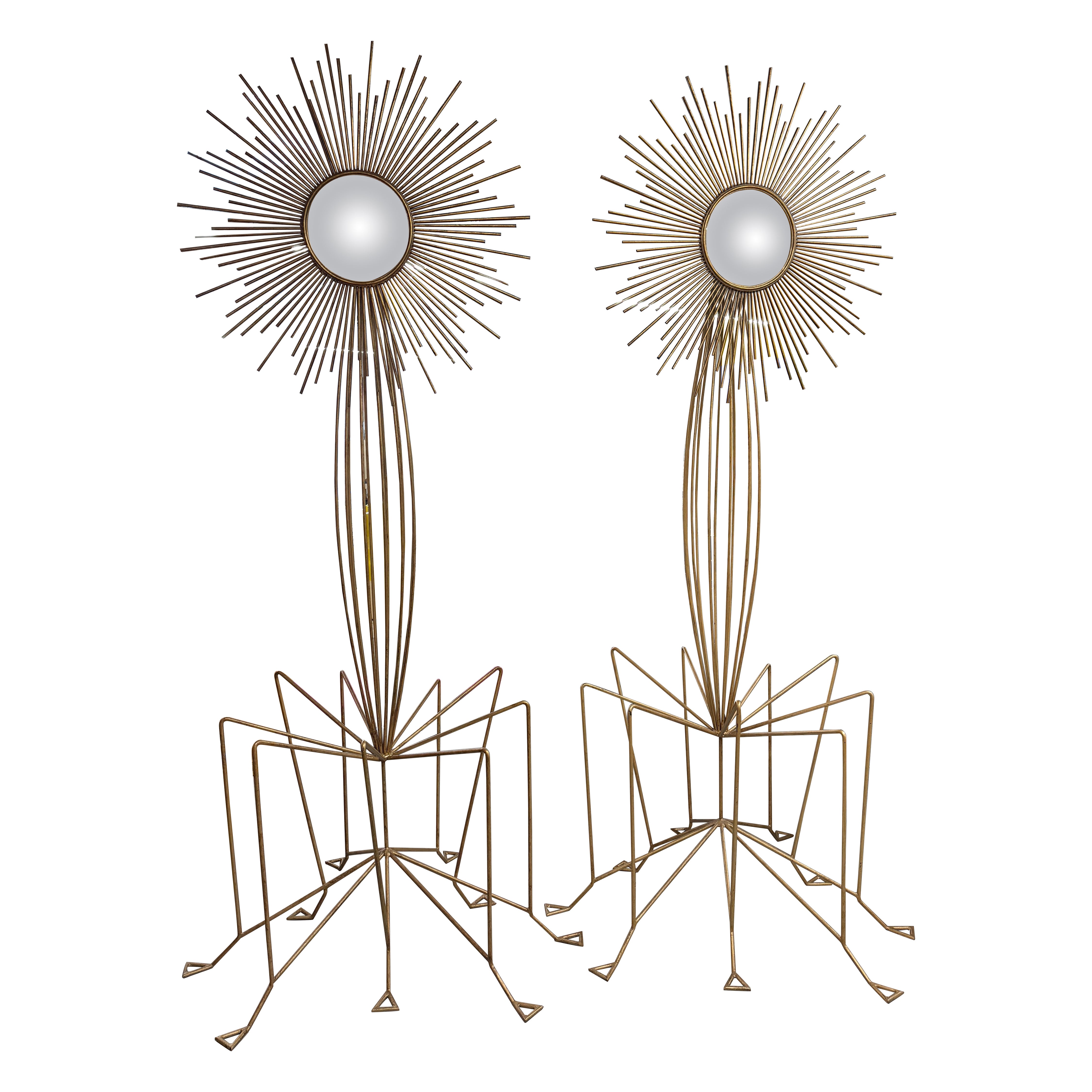 Monumental Brutalist Starburst Spiegel 9 Fuß hoch Skulpturen im Angebot