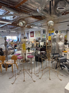 Monumental Brutalist Starburst Mirror 9 Foot Tall Sculptures