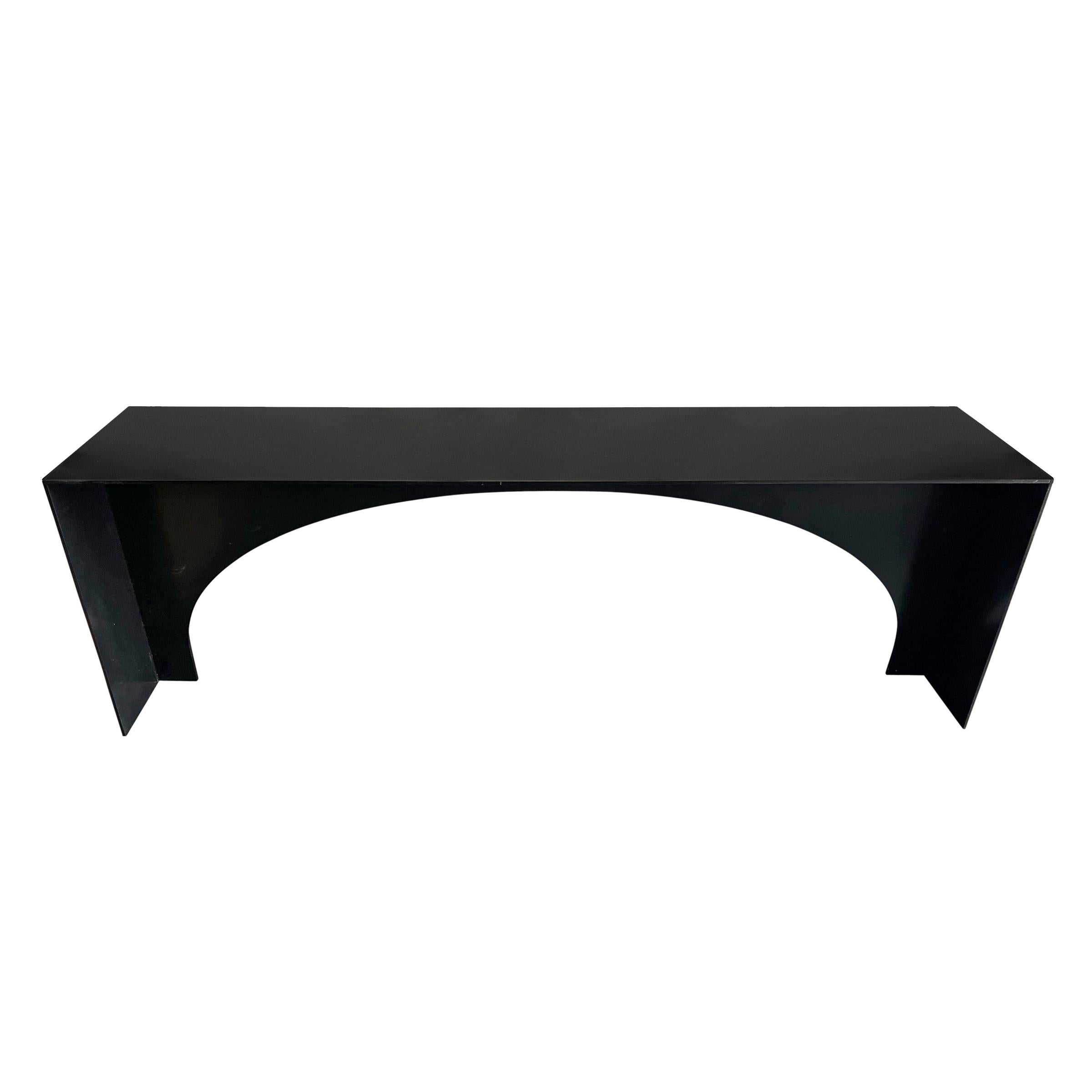 American Monumental Brutalist Steel Console Table For Sale