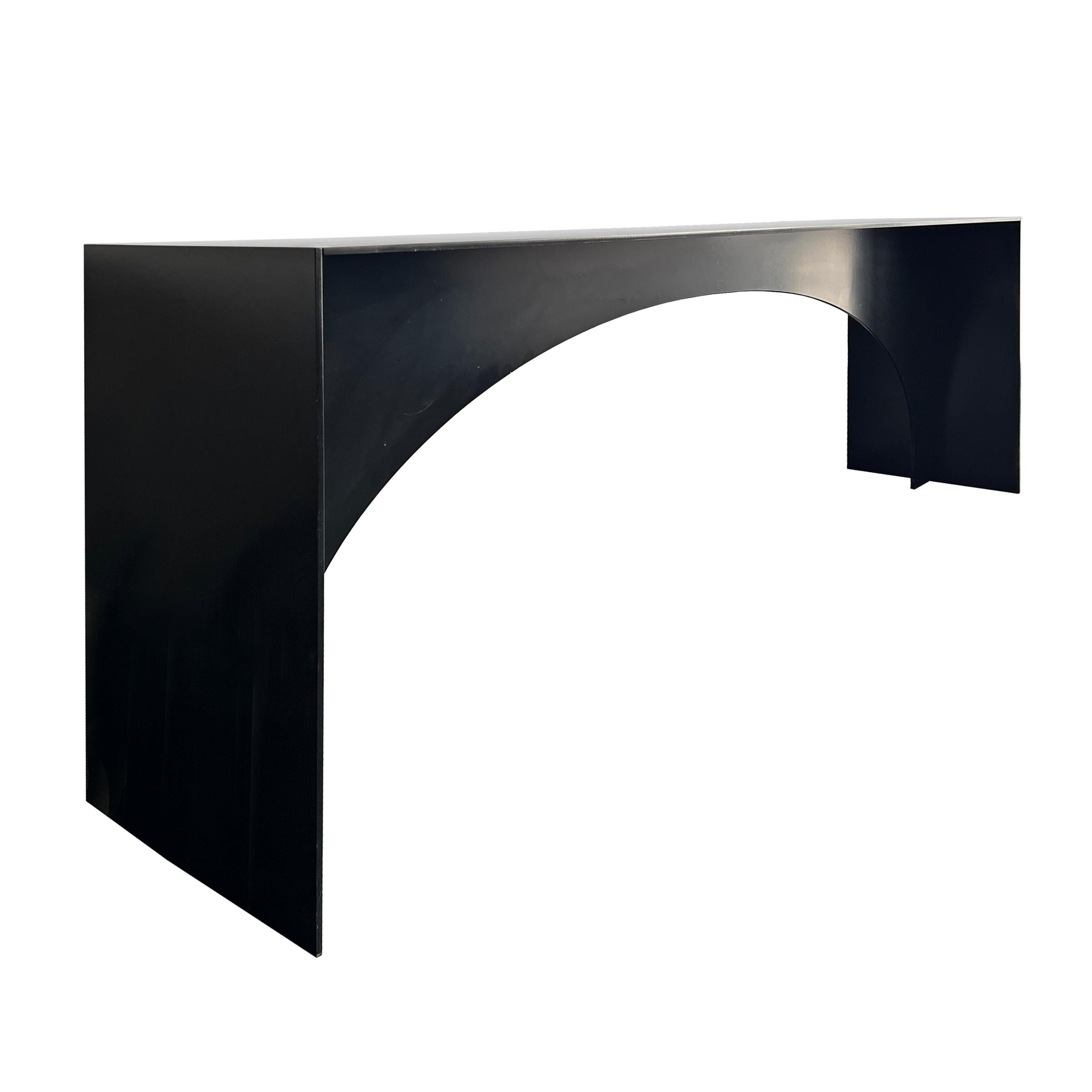 Contemporary Monumental Brutalist Steel Console Table For Sale