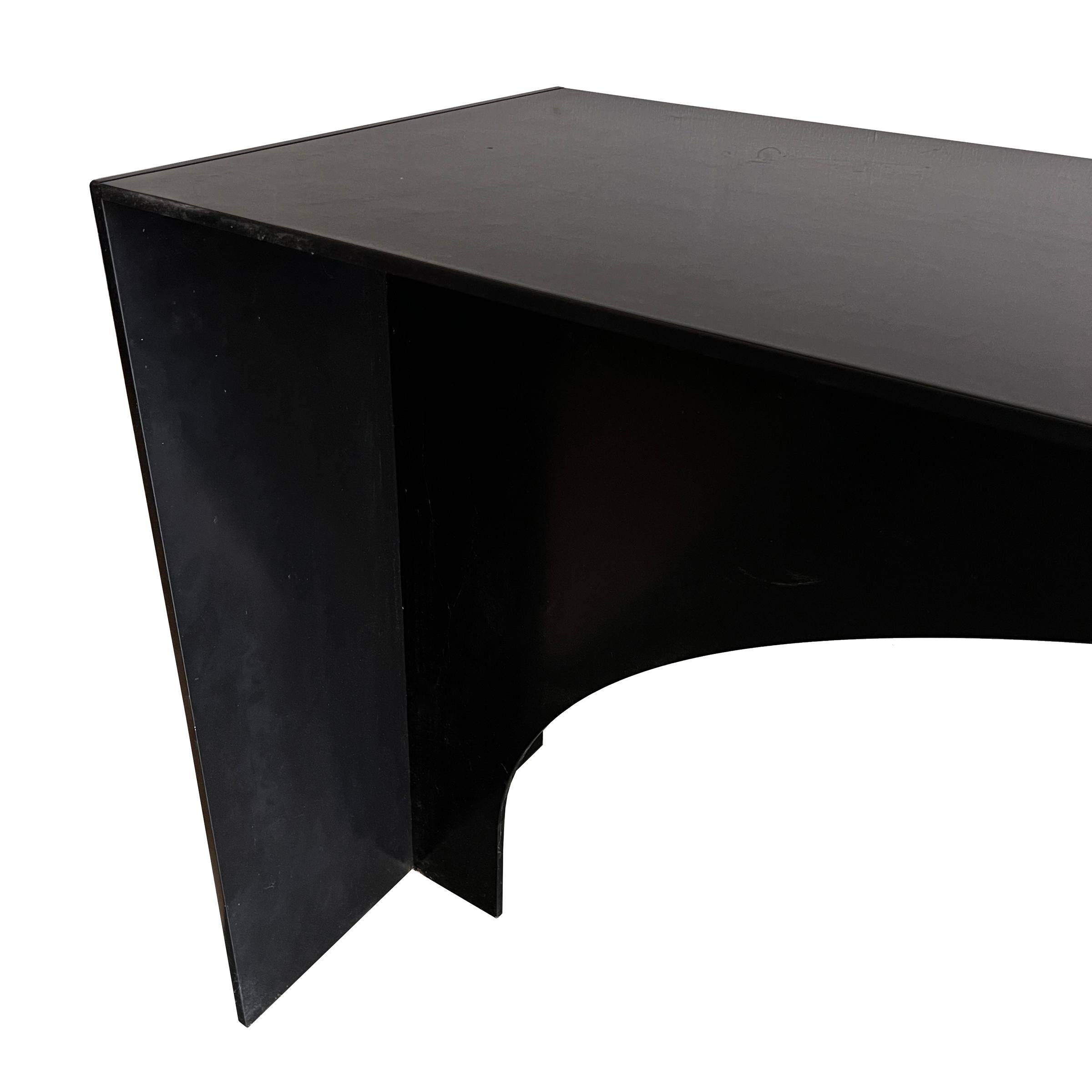 Monumental Brutalist Steel Console Table For Sale 2
