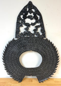 Monumental Buddhist Aureole (Halo) Fragment with Seated Buddhas, China, 20th C.