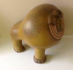 Monumental Bulldog Pottery Sculpture by Lisa Larson for Gustavsberg