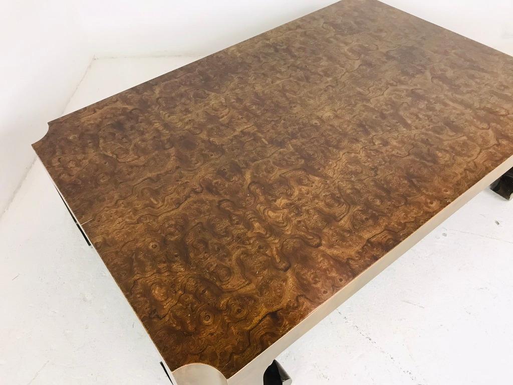 Late 20th Century Monumental Burl Coffee Table by Baker