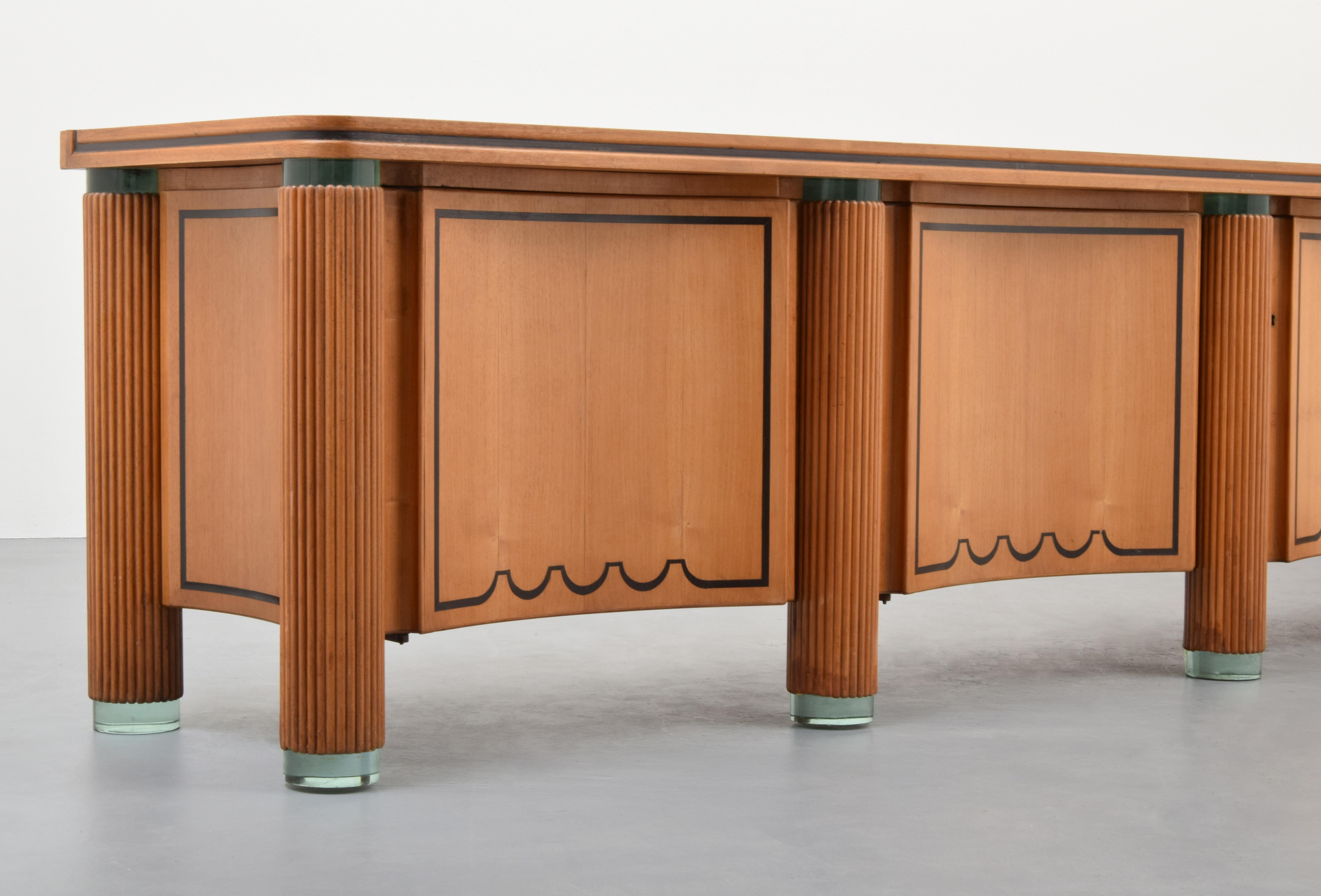 Wood Monumental Cabinet Attributed to Giuseppe Terragni For Sale