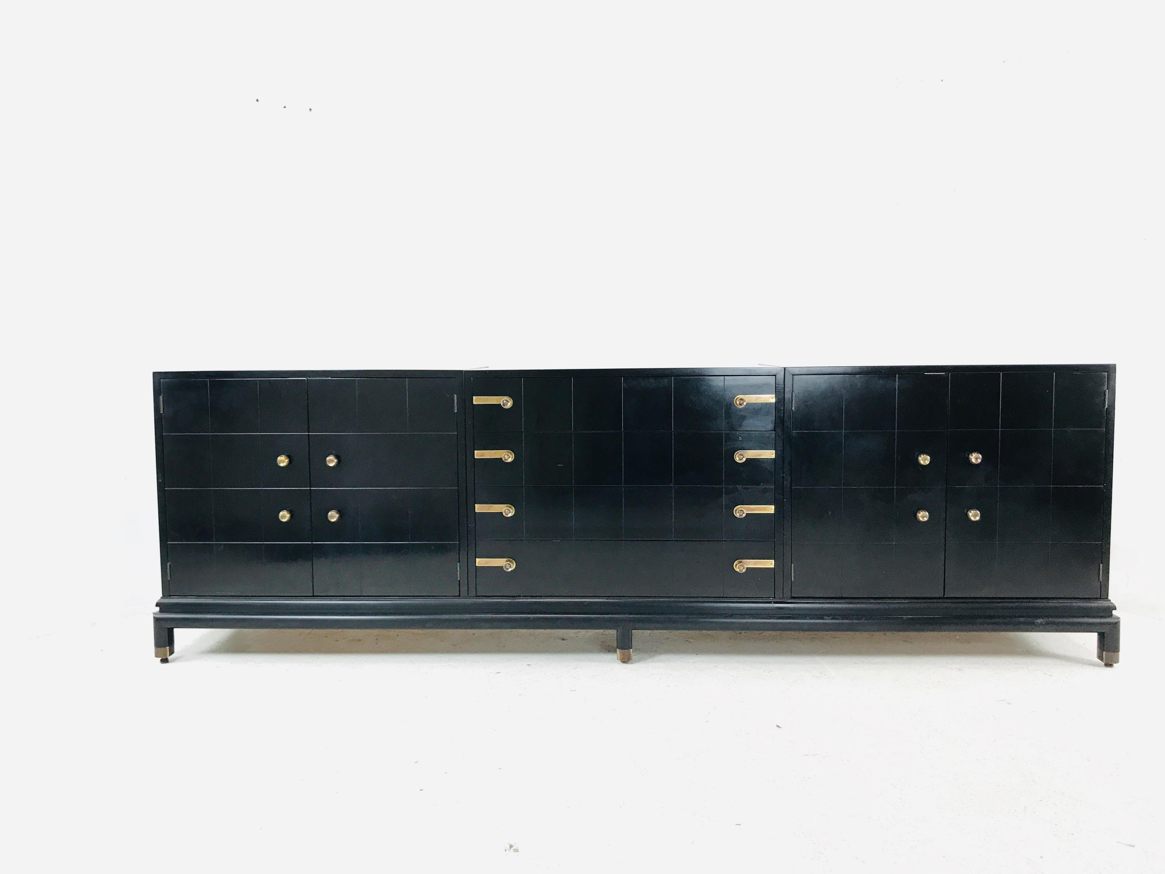 Wood Monumental Cabinet / Credenza by Renzo Rutili for Johnson Furniture Company