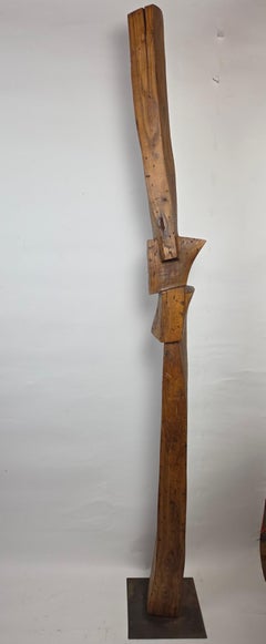 1960s California Brutalist Hand-Carved Interlocking Old-Growth Douglas Fir Totem