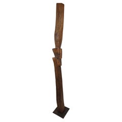1960s California Brutalist Hand-Carved Interlocking Old-Growth Douglas Fir Totem