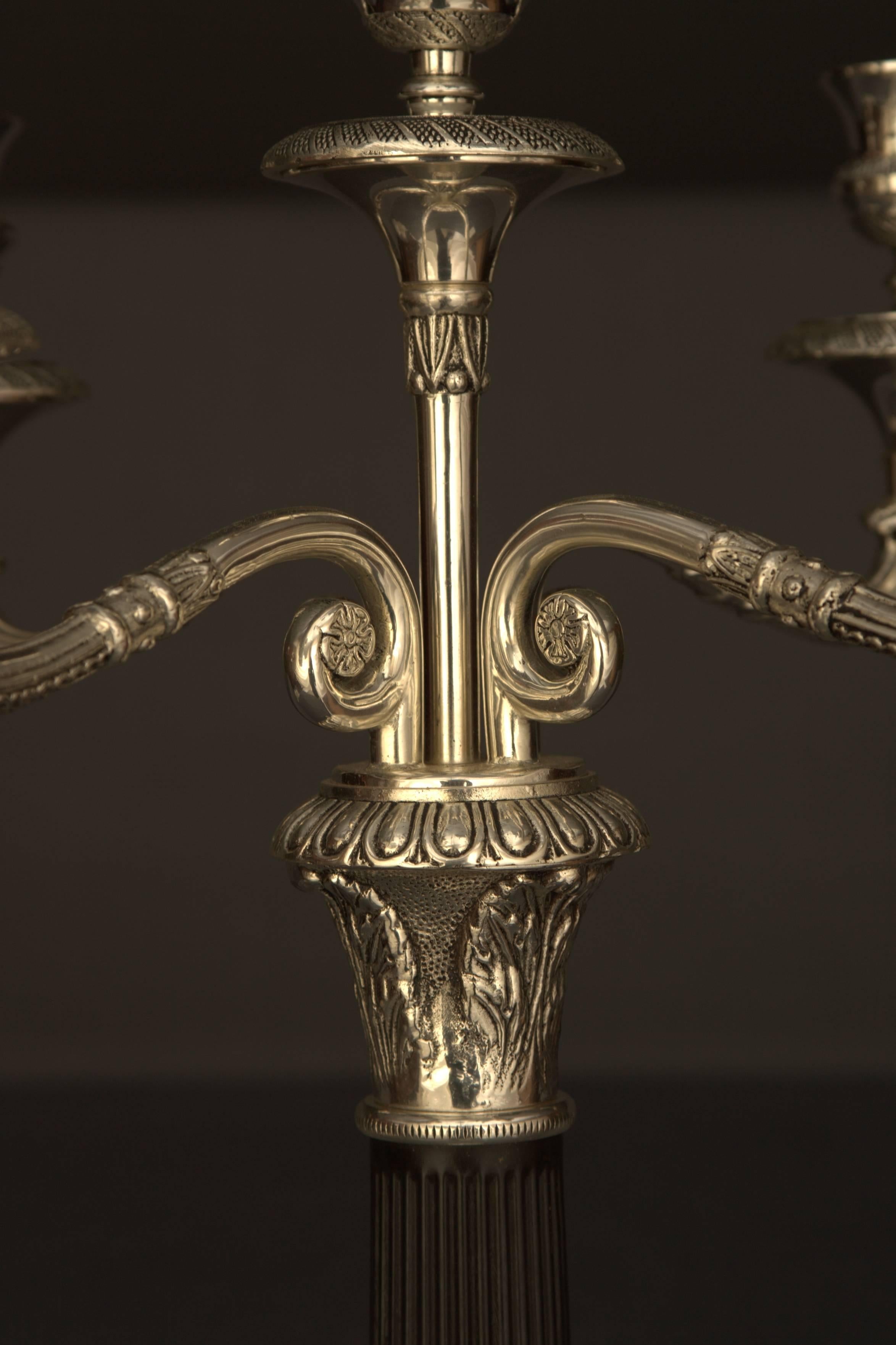 20th Century Monumental Candelabra in Empire Style For Sale