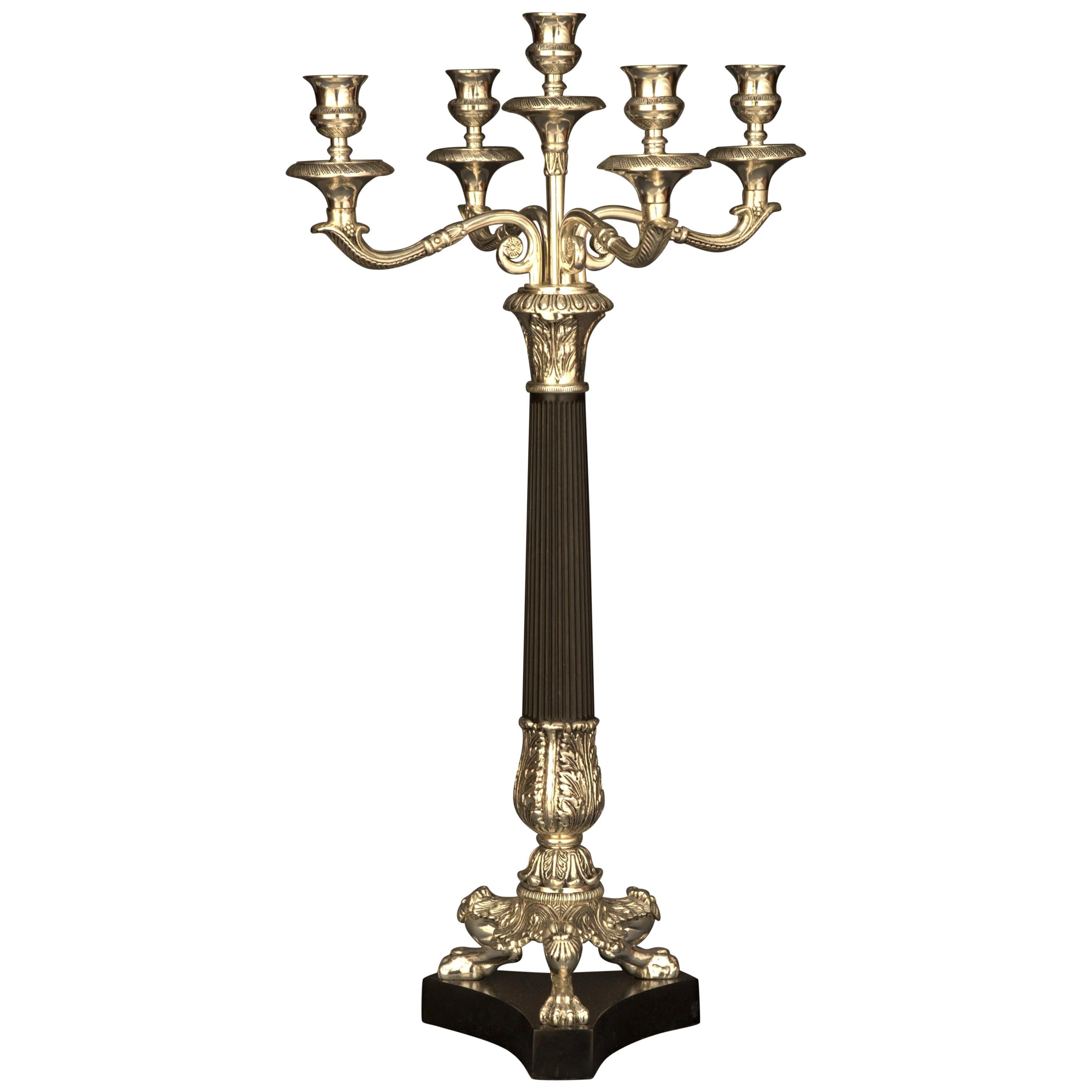 Monumental Candelabra in Empire Style For Sale