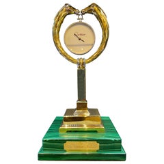 Monumental Cartier Gold Horse Trophy Clock, "The Cartier Million"