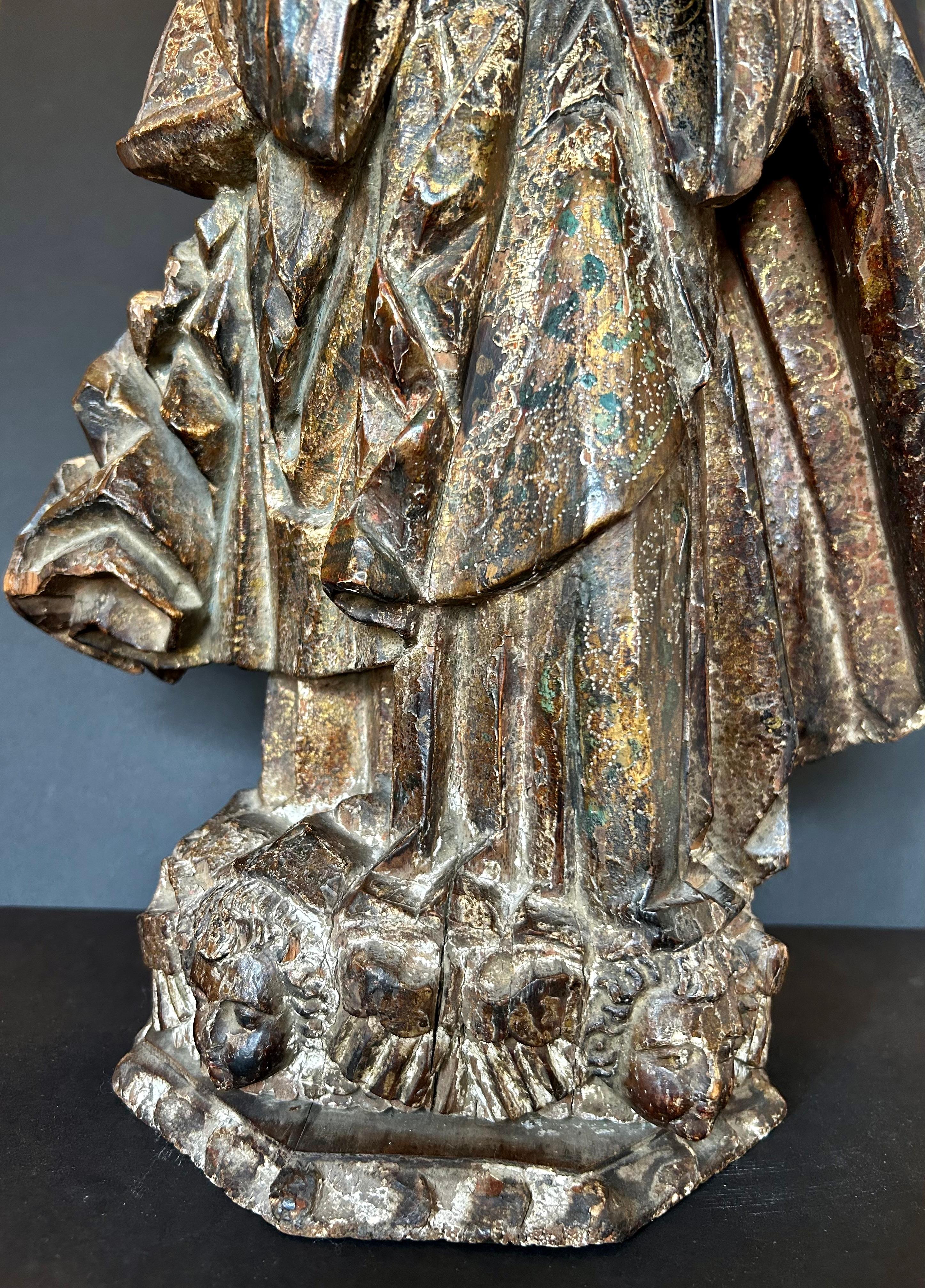 18th Century French Polychrome Painted Saint In Fair Condition For Sale In Toronto, CA
