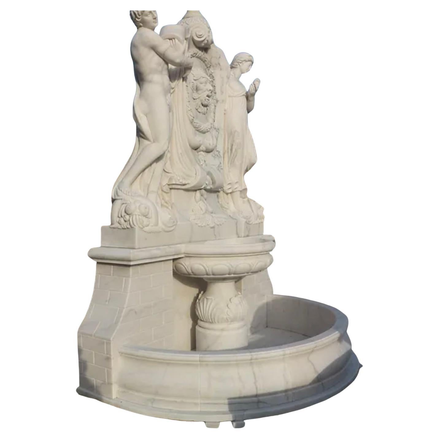 XXIe siècle et contemporain Fontaine murale monumentale en marbre sculpté en vente