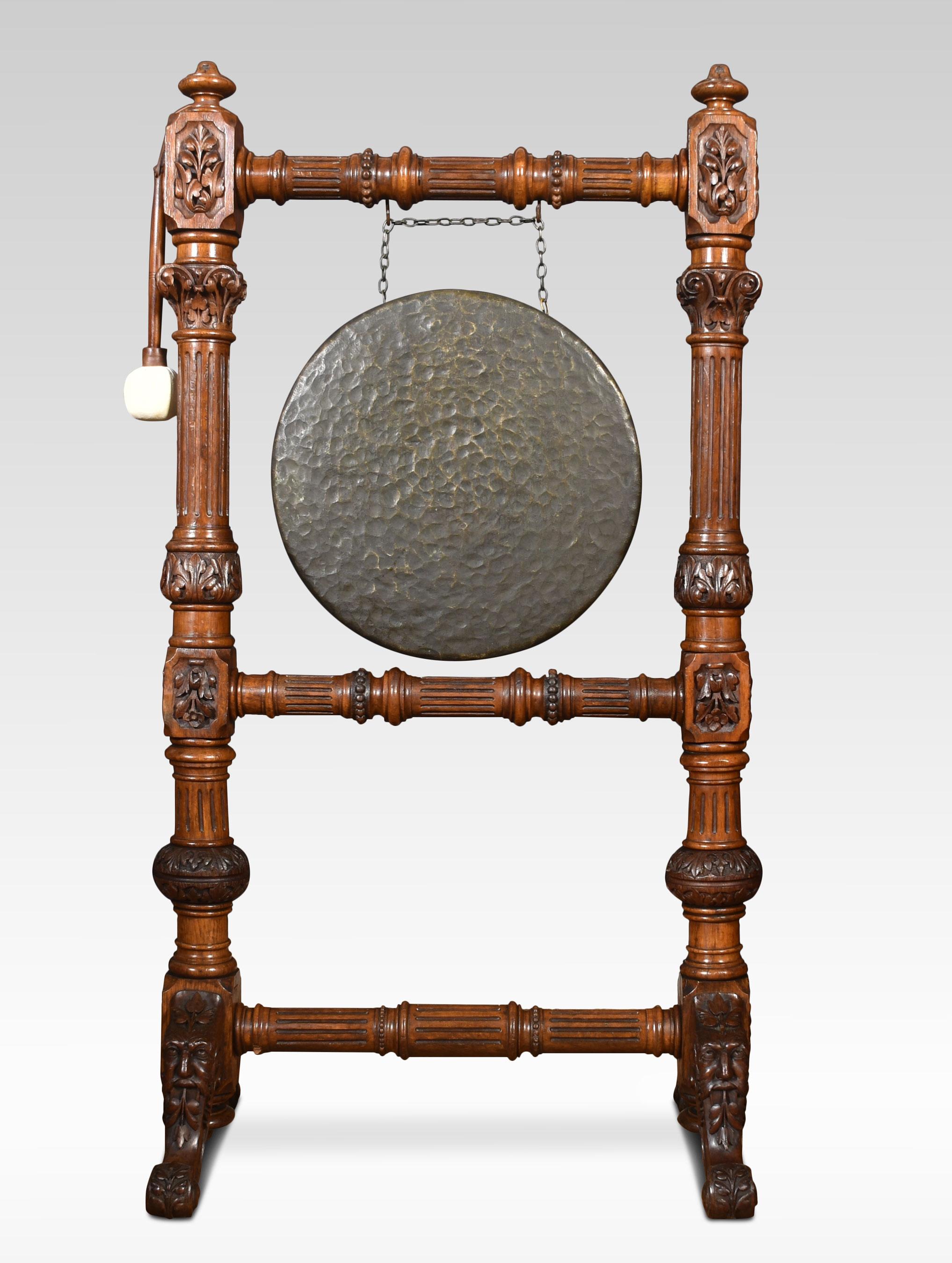 Monumental Carved Oak Dinner Gong 3