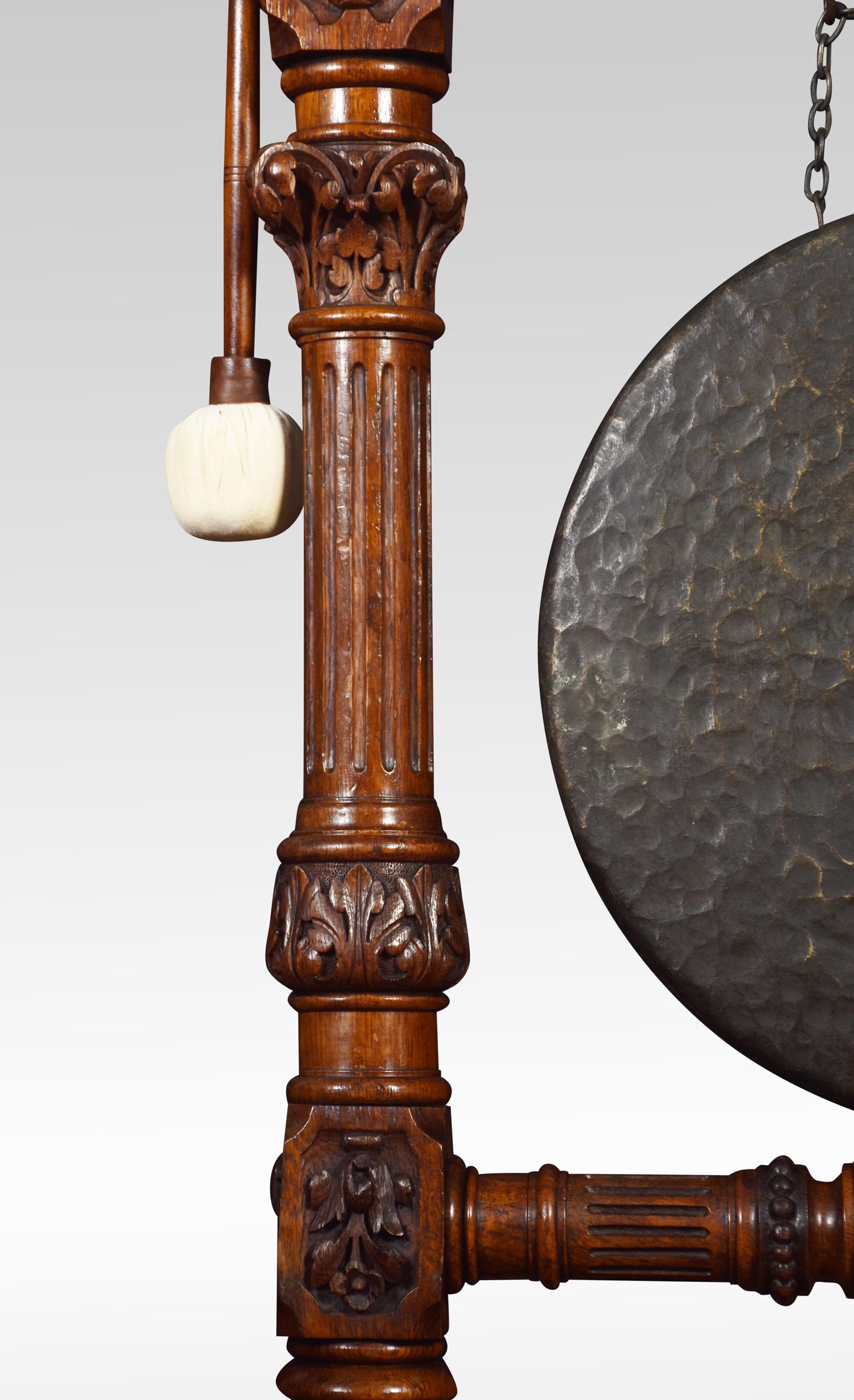 Monumental Carved Oak Dinner Gong 4