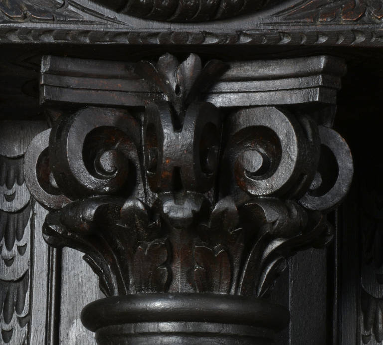Monumental Carved Oak Fireplace 2