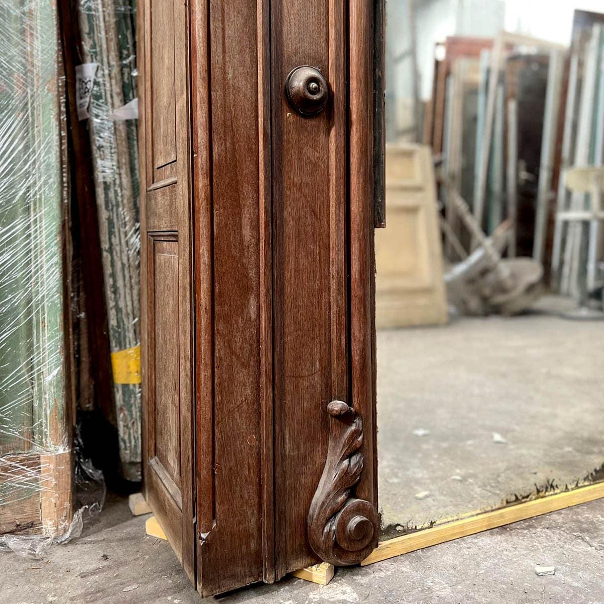 Late 19th Century Monumental Carved Oak Trumeau Mirror, Dated 1895 For Sale